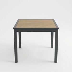 English Elm 35.4 Inch Square Outdoor Dining Table with HDPS Slatted Top and Powder Coated Aluminum Frame B082P533600