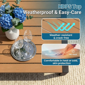 English Elm 5-piece Outdoor Aluminum Dining Set Textilene Mesh Chairs Rust Resistant Patio Table B082S00136