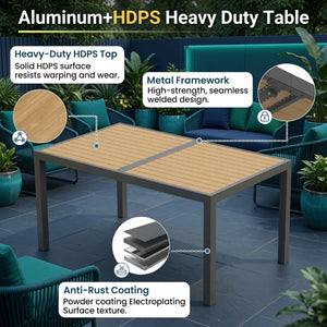 English Elm 5-piece Outdoor Dining Set Aluminum Frame Textilene Mesh Chairs All-weather Patio Garden B082S00140