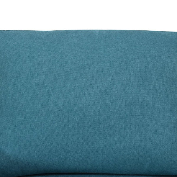 English Elm 83.6 Inch Flannel Sectional Sleeper Sofa with Hidden Chaise Storage for Living Rooms Blue B082S00146