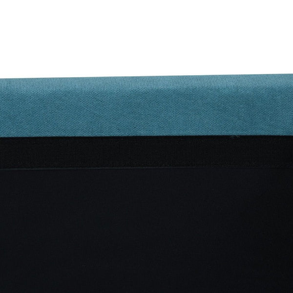 English Elm 83.6 Inch Flannel Sectional Sleeper Sofa with Hidden Chaise Storage for Living Rooms Blue B082S00146