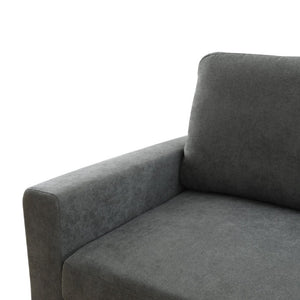 English Elm 83.6 Inch Flannel Sectional Sleeper Sofa with Hidden Chaise Storage for Living Rooms Dark Grey B082S00148