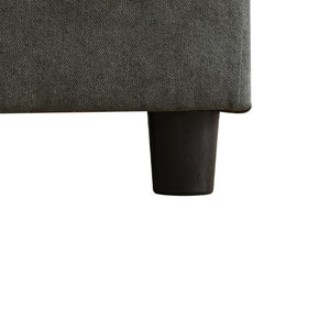 English Elm 83.6 Inch Flannel Sectional Sleeper Sofa with Hidden Chaise Storage for Living Rooms Dark Grey B082S00148