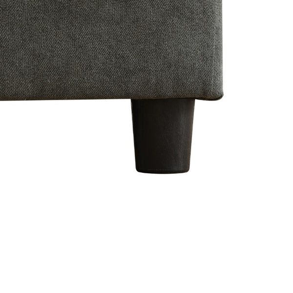 English Elm 83.6 Inch Flannel Sectional Sleeper Sofa with Hidden Chaise Storage for Living Rooms Dark Grey B082S00148