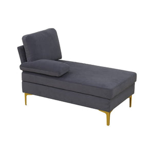 English Elm 99.5 Inch U-Shaped Velvet Sectional with Dual Chaise Gold Legs Living Room Sofa Black Grey B082S00150