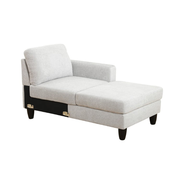 English Elm 101.5 Inch Linen Blend L-Shaped Sectional with Hand-Tied Springs and Modular Ottoman B082S00158