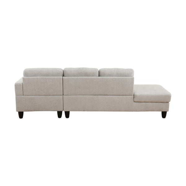 English Elm 101.5 Inch Linen Blend L-Shaped Sectional with Hand-Tied Springs and Modular Ottoman B082S00158