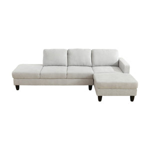 English Elm 101.5 Inch Linen Blend L-Shaped Sectional with Hand-Tied Springs and Modular Ottoman B082S00158