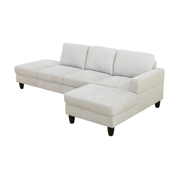 English Elm 101.5 Inch Linen Blend L-Shaped Sectional with Hand-Tied Springs and Modular Ottoman B082S00158