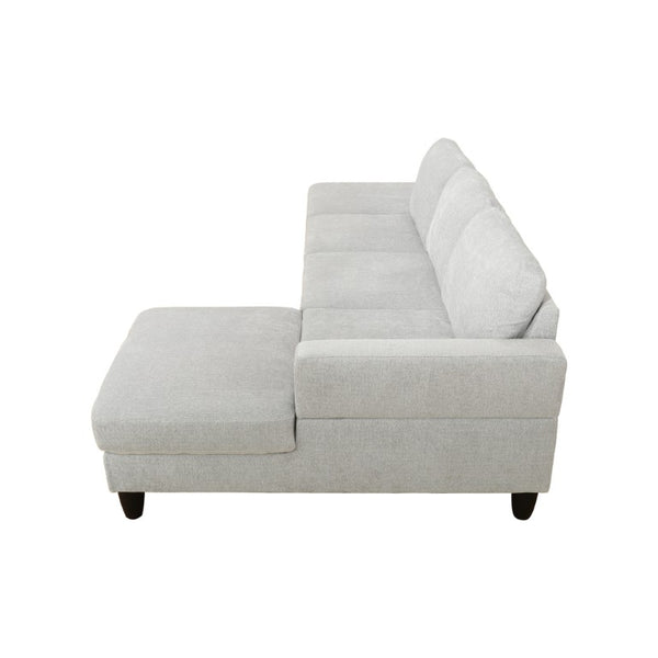 English Elm 101.5 Inch Linen Blend L-Shaped Sectional with Hand-Tied Springs and Modular Ottoman B082S00158