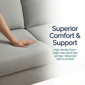 English Elm 101.5 Inch Linen Blend L-Shaped Sectional with Hand-Tied Springs and Modular Ottoman B082S00158