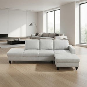 English Elm 101.5 Inch Linen Blend L-Shaped Sectional with Hand-Tied Springs and Modular Ottoman B082S00158