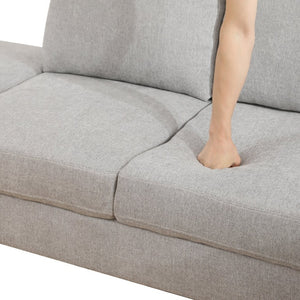 English Elm 101.5 Inch Linen Blend L-Shaped Sectional with Hand-Tied Springs and Modular Ottoman B082S00158