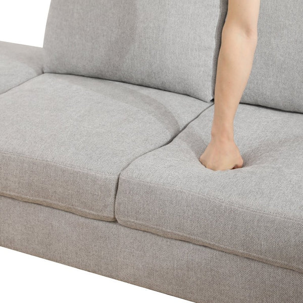 English Elm 101.5 Inch Linen Blend L-Shaped Sectional with Hand-Tied Springs and Modular Ottoman B082S00158