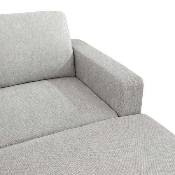 English Elm 101.5 Inch Linen Blend L-Shaped Sectional with Hand-Tied Springs and Modular Ottoman B082S00158