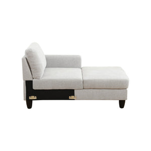 English Elm 101.5 Inch Linen Blend L-Shaped Sectional with Hand-Tied Springs and Modular Ottoman B082S00158