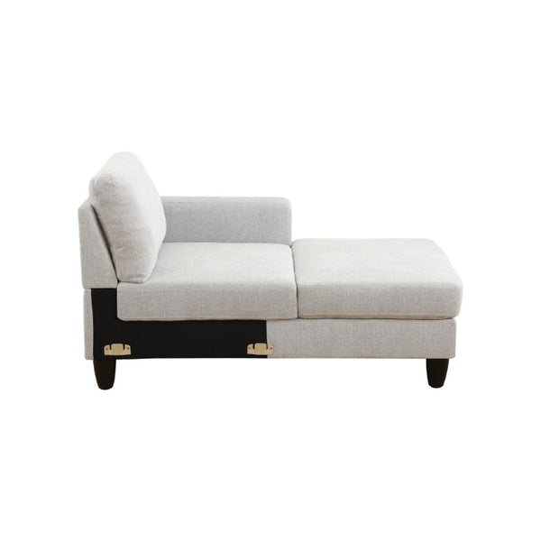 English Elm 101.5 Inch Linen Blend L-Shaped Sectional with Hand-Tied Springs and Modular Ottoman B082S00158