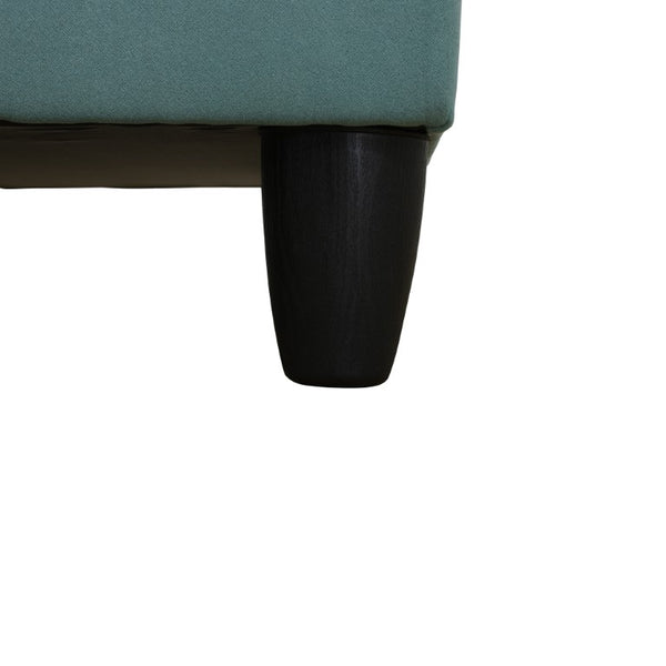 English Elm 101.5 Inch Calico Fabric Sectional Sofa with Chaise Ottoman and Tapered Wood Legs Lake Green Left Chaise B082S00163