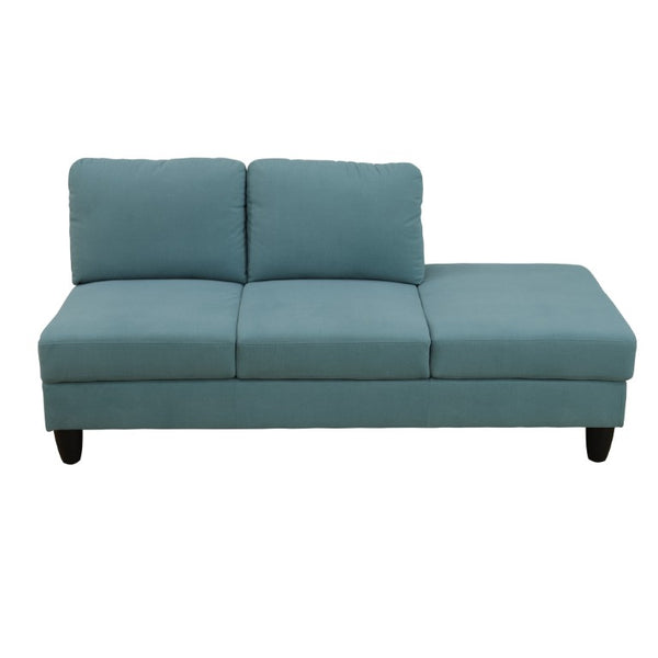 English Elm 101.5 Inch Calico Fabric Sectional Sofa with Chaise Ottoman and Tapered Wood Legs Lake Green Left Chaise B082S00163