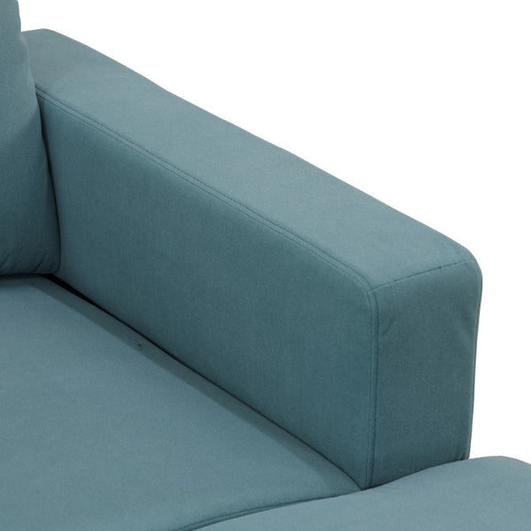 English Elm 101.5 Inch Calico Fabric L-Shaped Sectional Sofa with Ottoman and Hand-Tied Springs Lake Green Right Chaise B082S00164