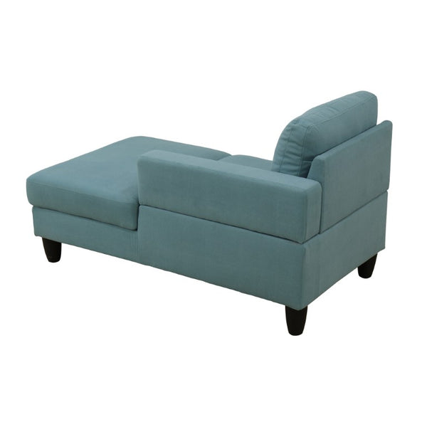 English Elm 101.5 Inch Calico Fabric L-Shaped Sectional Sofa with Ottoman and Hand-Tied Springs Lake Green Right Chaise B082S00164