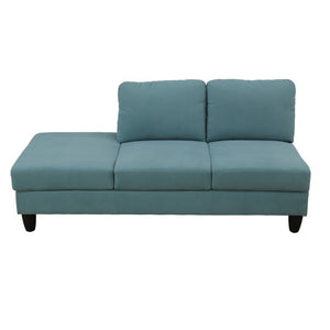 English Elm 101.5 Inch Calico Fabric L-Shaped Sectional Sofa with Ottoman and Hand-Tied Springs Lake Green Right Chaise B082S00164