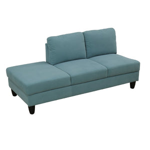 English Elm 101.5 Inch Calico Fabric L-Shaped Sectional Sofa with Ottoman and Hand-Tied Springs Lake Green Right Chaise B082S00164
