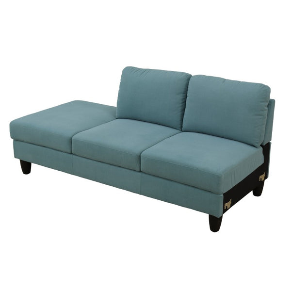 English Elm 101.5 Inch Calico Fabric L-Shaped Sectional Sofa with Ottoman and Hand-Tied Springs Lake Green Right Chaise B082S00164