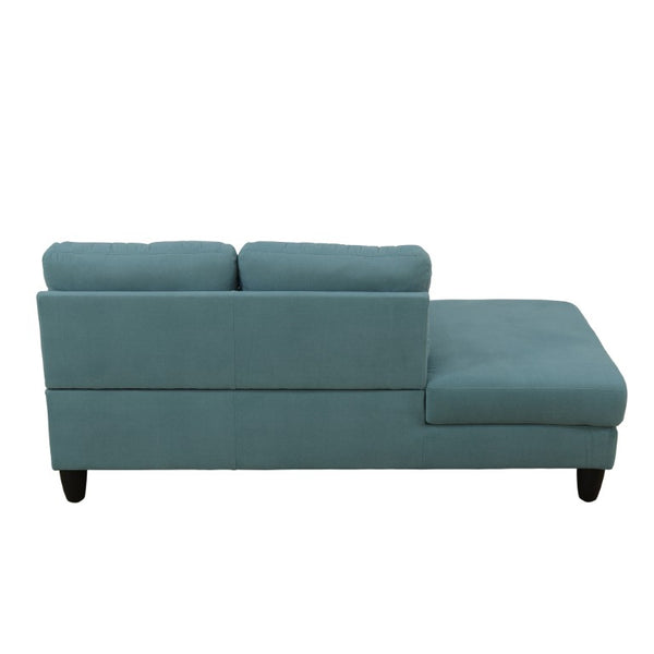 English Elm 101.5 Inch Calico Fabric L-Shaped Sectional Sofa with Ottoman and Hand-Tied Springs Lake Green Right Chaise B082S00164