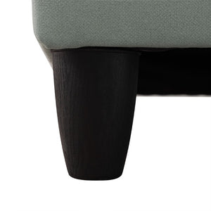 English Elm 101.5 Inch Calico Fabric L-Shaped Sectional with Ottoman and Tapered Wood Legs Pale Green Left Chaise B082S00167