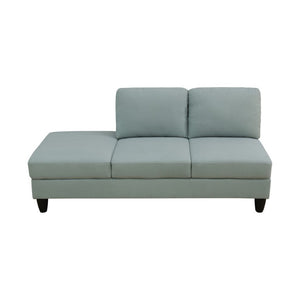 English Elm 101.5 Inch Calico Fabric Sectional Sofa with Right Chaise Ottoman and Hand-Tied Springs Pale Green Cotton Linen B082S00168