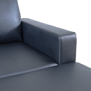 English Elm 101.5 Inch L-Shaped Sectional Sofa with Chaise Ottoman and Hand-Tied Spring Support Black Faux Leather B082S00170