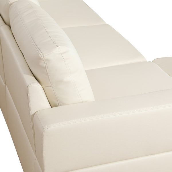English Elm 101.5 Inch Faux Leather L-Shaped Sectional with Chaise and Ottoman for Family Rooms B082S00172
