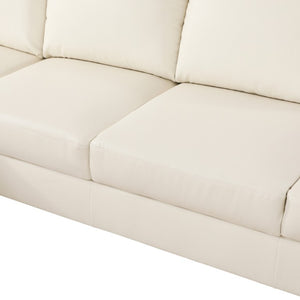 English Elm 101.5 Inch Faux Leather L-Shaped Sectional with Chaise and Ottoman for Family Rooms B082S00172