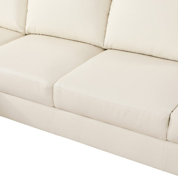 English Elm 101.5 Inch Faux Leather L-Shaped Sectional with Chaise and Ottoman for Family Rooms B082S00172