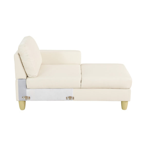 English Elm 101.5 Inch Faux Leather L-Shaped Sectional with Chaise and Ottoman for Family Rooms B082S00172
