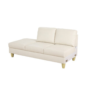 English Elm 101.5 Inch Faux Leather L-Shaped Sectional with Chaise and Ottoman for Family Rooms B082S00172