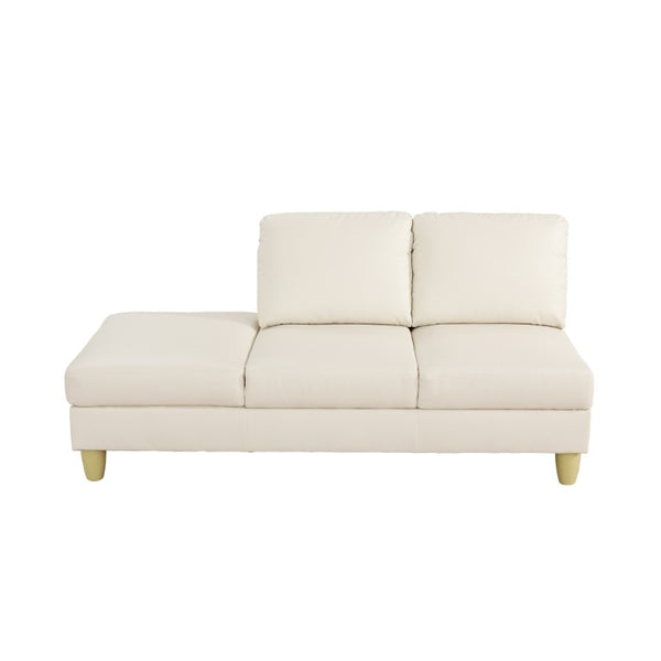 English Elm 101.5 Inch Faux Leather L-Shaped Sectional with Chaise and Ottoman for Family Rooms B082S00172