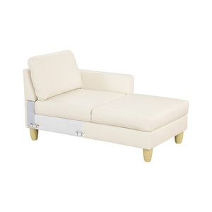 English Elm 101.5 Inch Faux Leather L-Shaped Sectional with Chaise and Ottoman for Family Rooms B082S00172