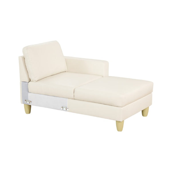 English Elm 101.5 Inch Faux Leather L-Shaped Sectional with Chaise and Ottoman for Family Rooms B082S00172