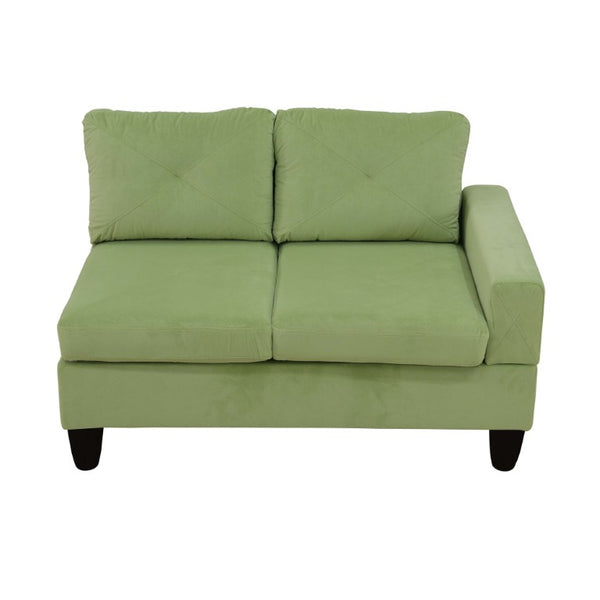 English Elm 95.5 Inch Modular L-Shaped Sectional with Chaise Six Seat Calico Fabric Living Room Sofa Apple Green Flannelette B082S00174