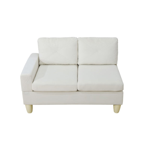 English Elm 95.5 Inch Modular L-Shaped Sectional with Chaise Six Seat Calico Fabric Living Room Sofa Beige Flannelette B082S00175