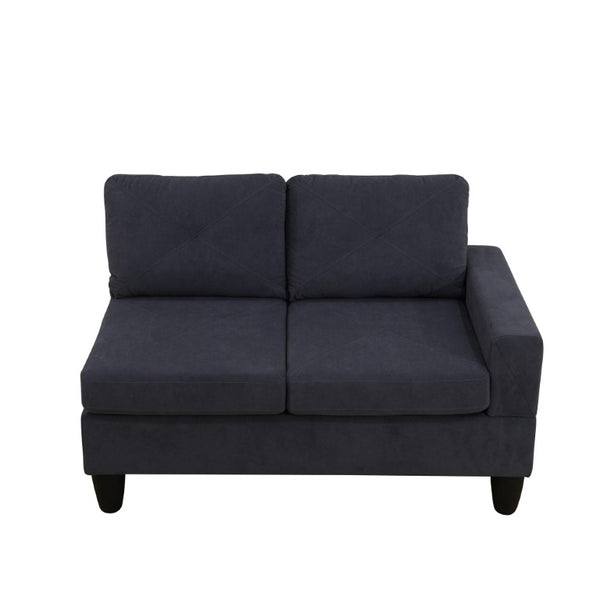English Elm 95.5 Inch Modular L-Shaped Sectional with Chaise Six Seat Calico Fabric Living Room Sofa Dark Grey Flannelette B082S00176