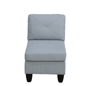 English Elm 95.5 Inch Modular L-Shaped Sectional with Chaise Six Seat Calico Fabric Living Room Sofa Grey Linen B082S00178