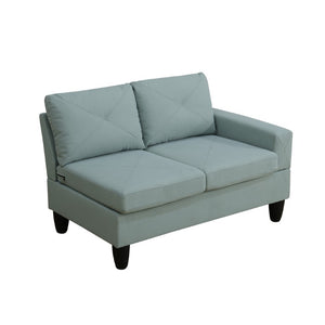 English Elm 95.5 Inch Sage Green Modular Sectional Sofa Six Seat L Shaped Calico Fabric Couch B082S00179