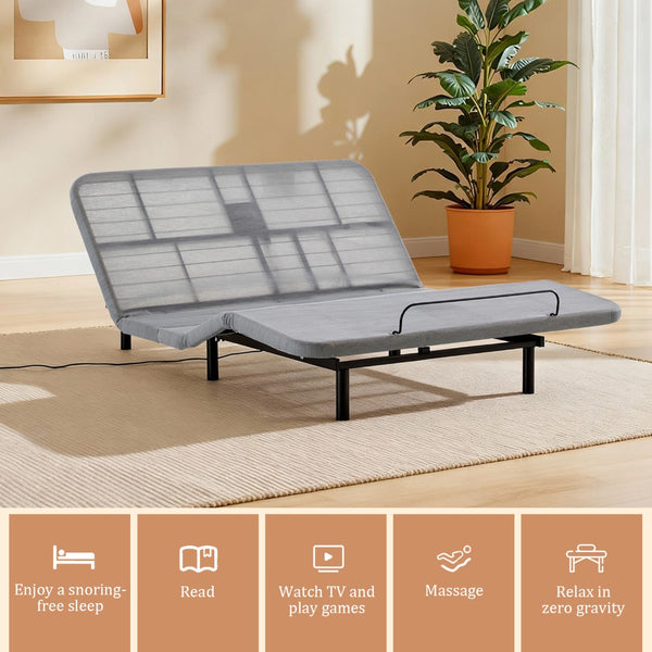 English Elm Caron Queen Adjustable Bed Base with Zero Gravity Wireless Remote and Built-in Massager B083P364041