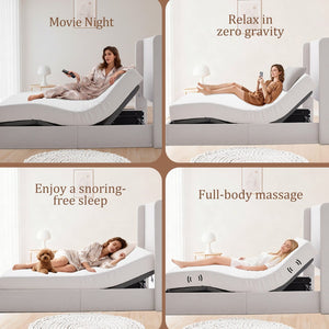 English Elm Caron Queen Adjustable Bed Base with Zero Gravity Wireless Remote and Built-in Massager B083P364041