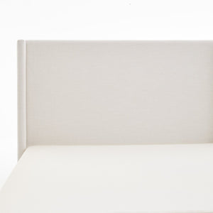 English Elm Hosford Wingback Platform Bed Boucle Upholstered with Oak Base No Box Spring Ivory B083P407065
