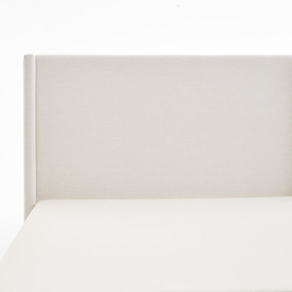 English Elm Hosford Wingback Platform Bed Boucle Upholstered with Oak Base No Box Spring Ivory B083P407065