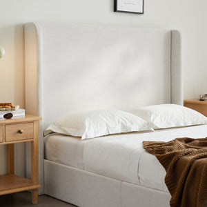 English Elm Caron Wingback Queen Bed with Chenille Upholstery and Adjustable Zero Gravity Base B083S00010